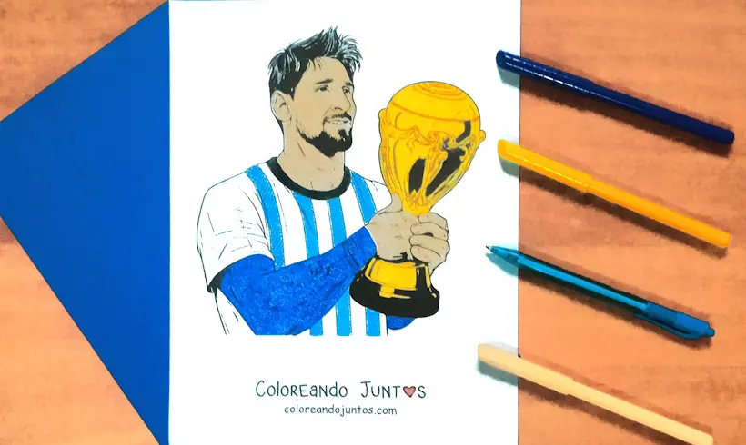 Dessin de Lionel Messi colorié par Colorions Ensemble