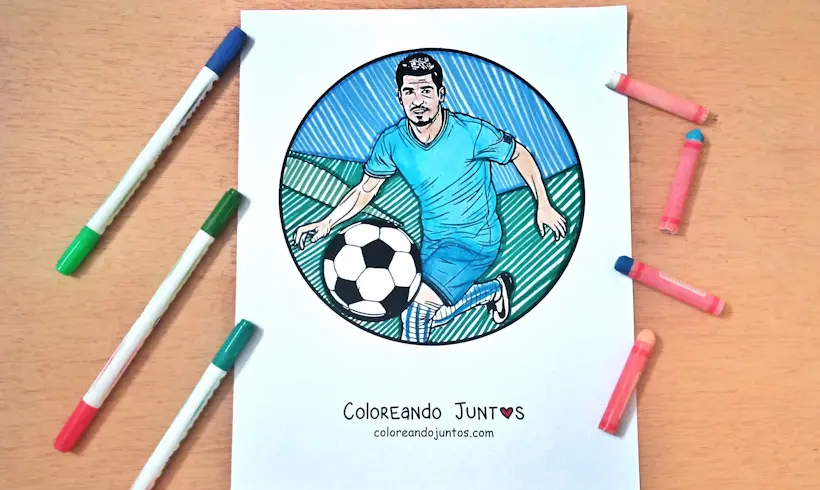 Dessin de Luis Suárez colorié par Colorions Ensemble