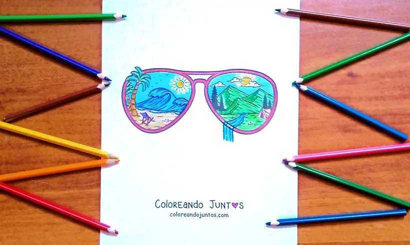 Dessin de lunettes colorié par Colorions Ensemble