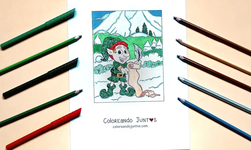 Dessin de canne de Noël colorié par Colorions Ensemble