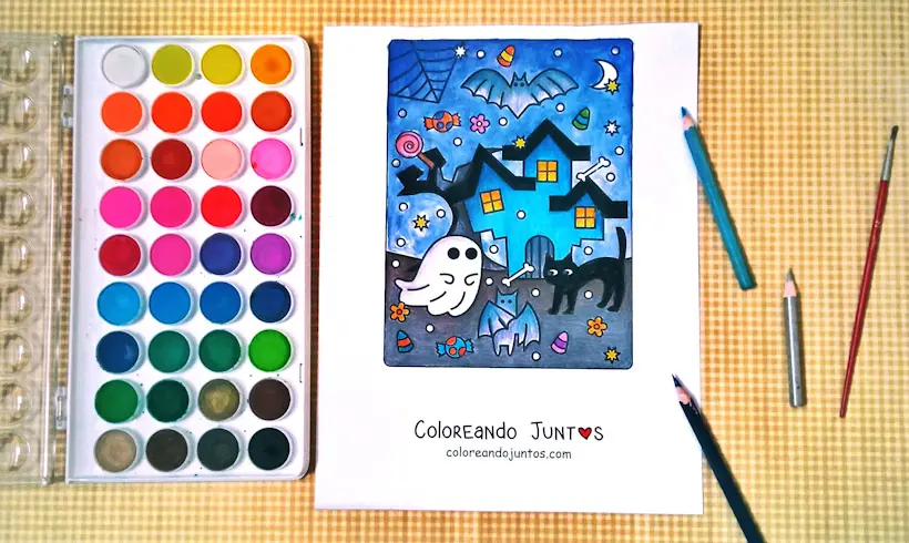 Dessin de maison hantée coloriée par Colorions Ensemble