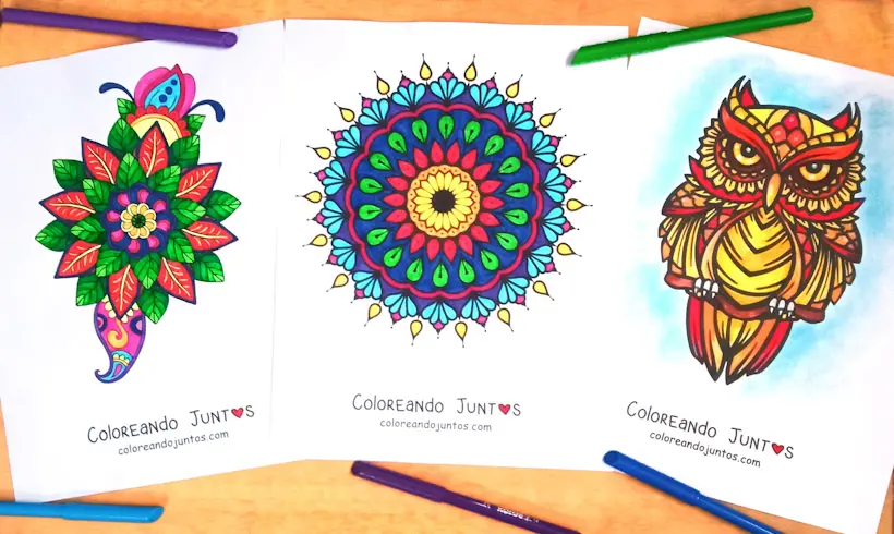Coloriages de mandalas réalisés par Colorions Ensemble