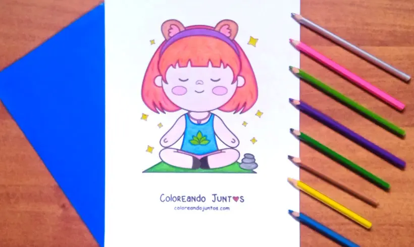 Dessin de la méditation colorié par Colorions Ensemble