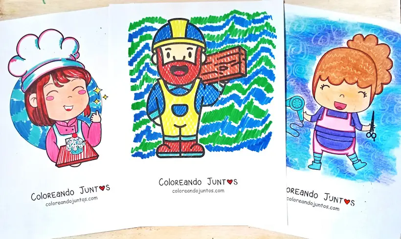 Dessins de métiers coloriés par Colorions Ensemble