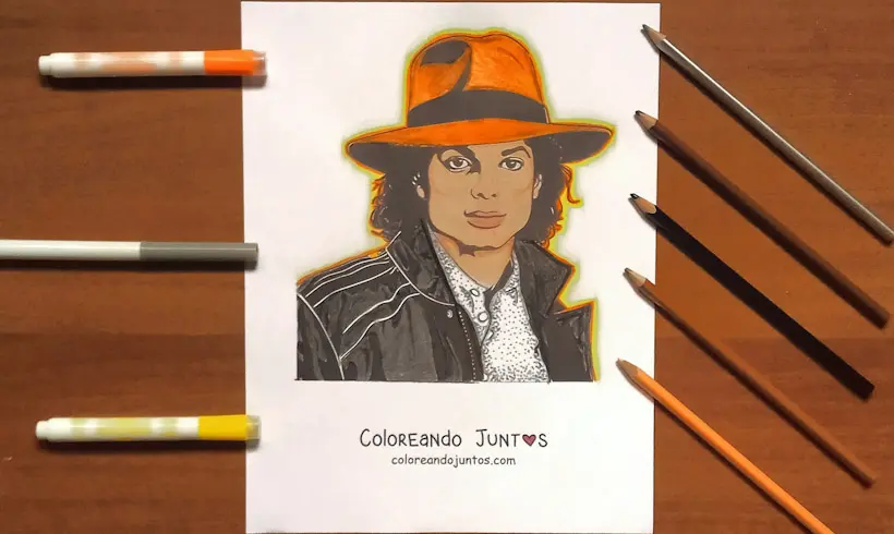 Dessin de Michael Jackson colorié par Colorions Ensemble