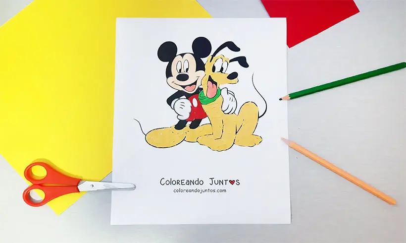 Dessin de Mickey Mouse colorié par Colorions Ensemble