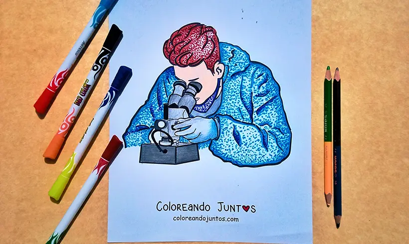 Dessin de microscope colorié par Colorions Ensemble