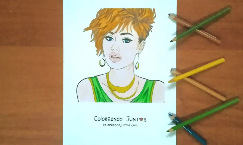 Dessin de Miley Cyrus colorié par Colorions Ensemble