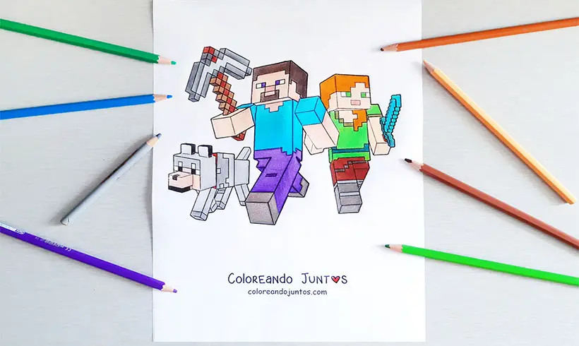 Coloriage de Minecraft colorié par Colorions Ensemble