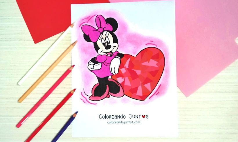 Dessin de Minnie Mouse colorié par Colorions Ensemble