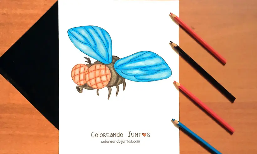 Dessin d'une mouche colorié par Colorions Ensemble