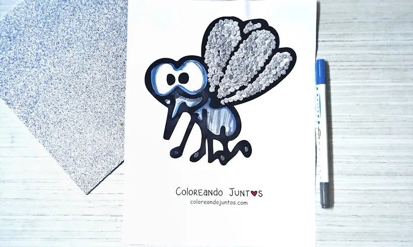 Dessin d’un moustique colorié par Colorions Ensemble