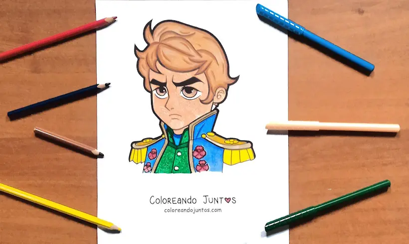 Dessin de Napoléon Bonaparte colorié par Colorions Ensemble