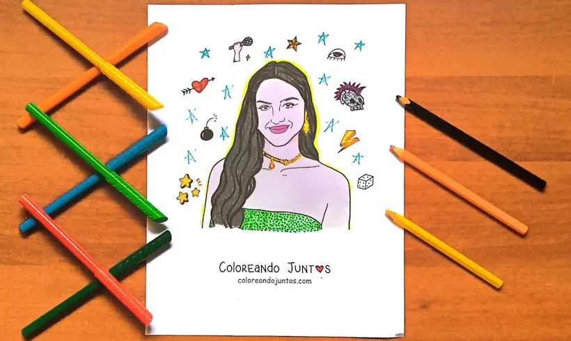 Coloriage d’Olivia Rodrigo colorié par Colorions Ensemble