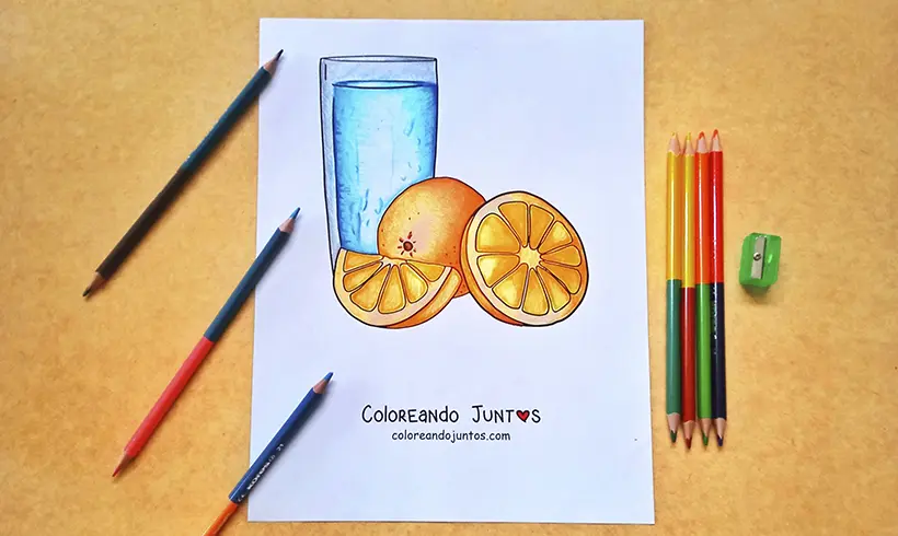 Dessin d’orange colorié par Colorions Ensemble