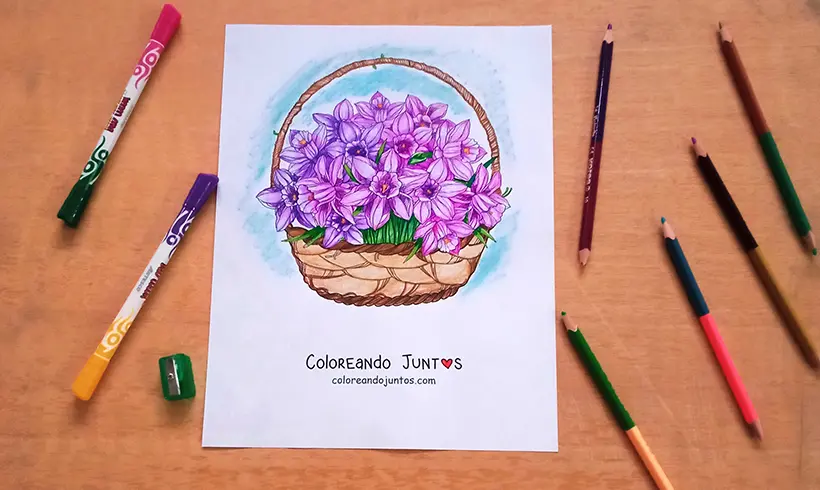 Dessin d’orchidée coloriée par Colorions Ensemble