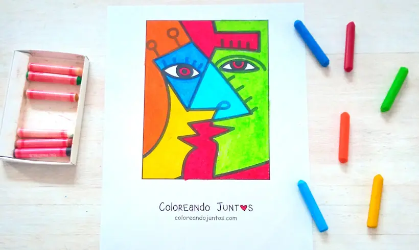 Dessin de Pablo Picasso colorié par Colorions Ensemble