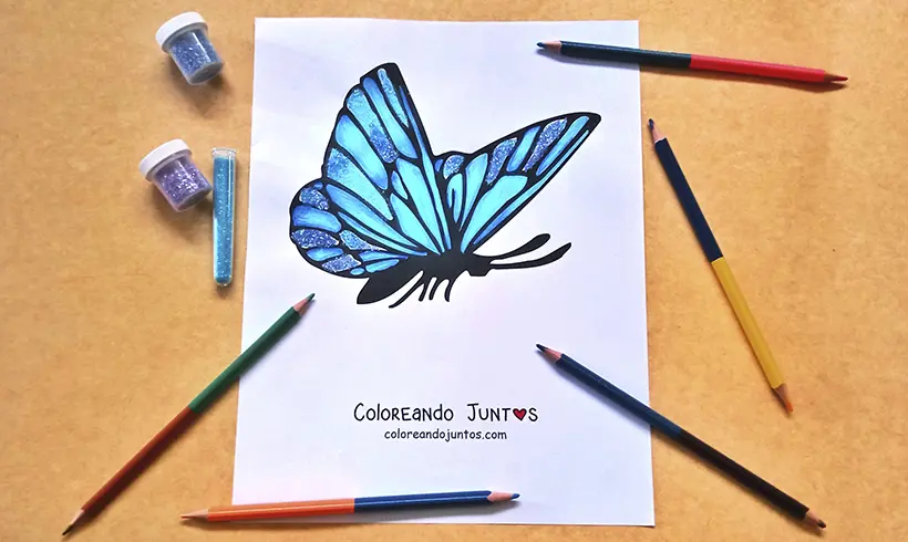 Dessin de papillon colorié par Colorions Ensemble