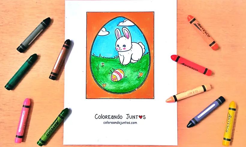 Dessin de Pâques colorié par Colorions Ensemble