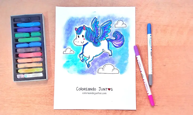 Dessin de Pégase colorié par Colorions Ensemble