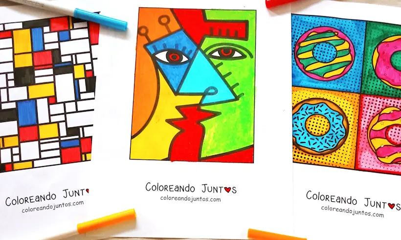 Coloriages de peintres célèbres réalisés par Colorions Ensemble
