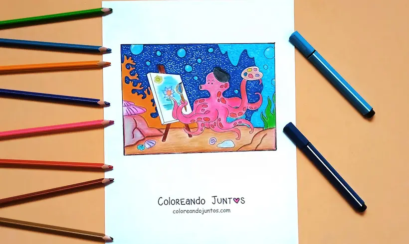 Dessin de peintre colorié par Colorions Ensemble