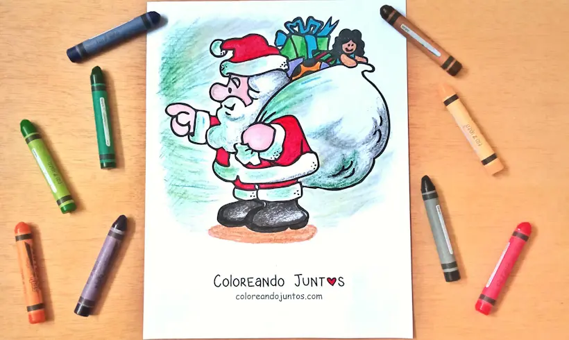 Dessin du Père Noël colorié par Colorions Ensemble