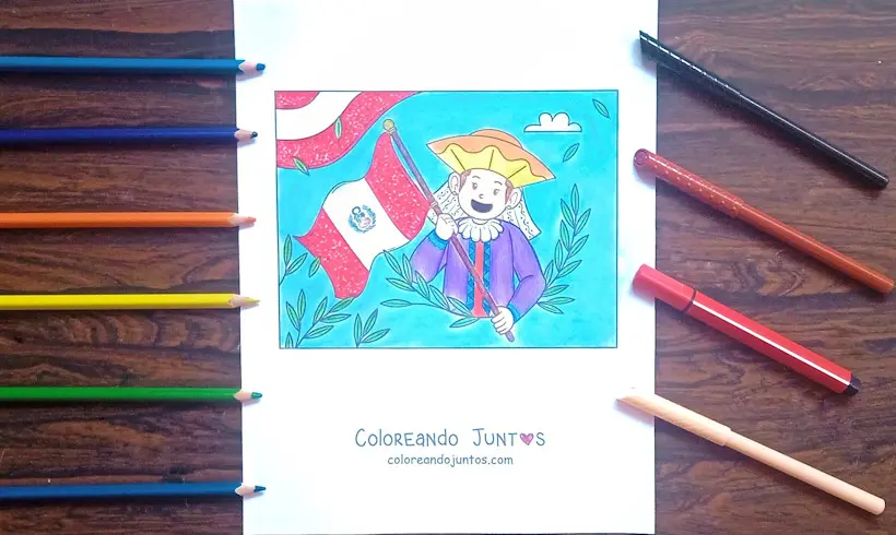 Dessin du Pérou colorié par Colorions Ensemble