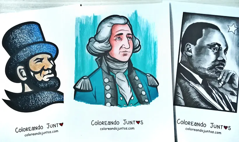 Coloriages de personnages historiques coloriés par Colorions Ensemble