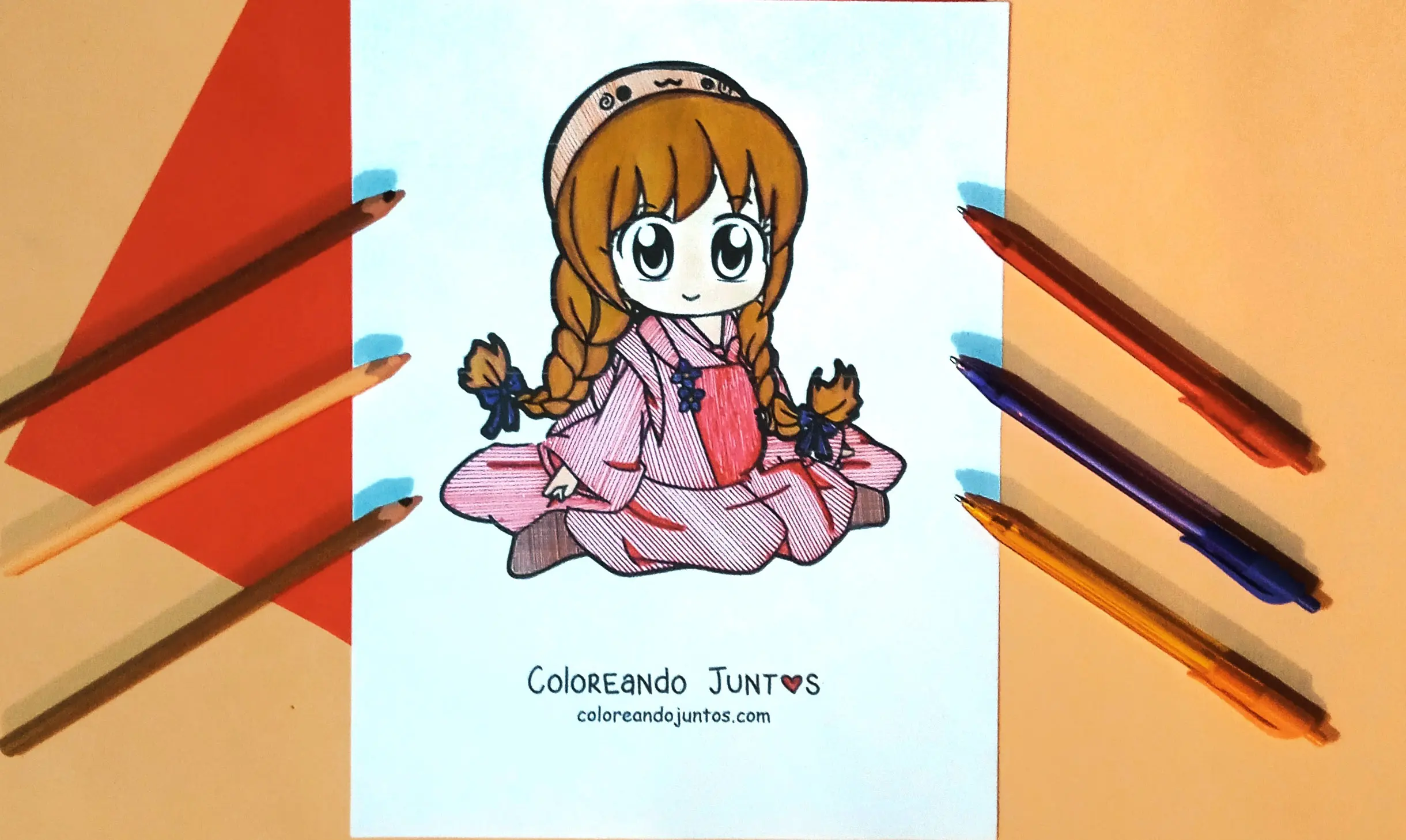 Dessin de personnage kawaii colorié par Colorions Ensemble