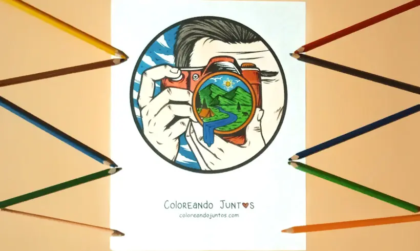 Dessin de photographe colorié par Colorions Ensemble