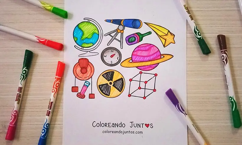 Dessin de physique colorié par Colorions Ensemble