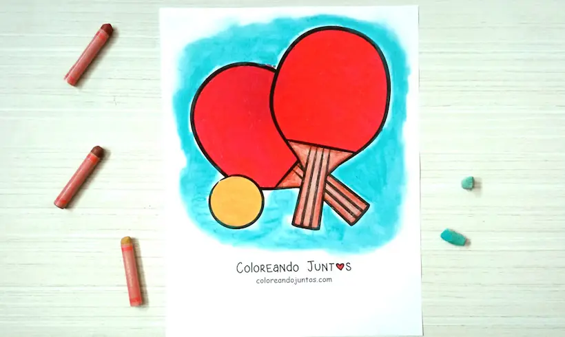Dessin de ping-pong colorié par Colorions Ensemble