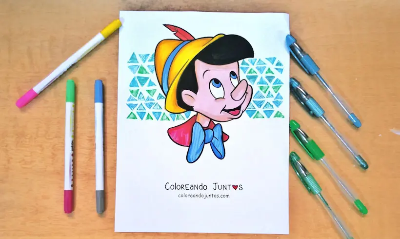 Dessin de Pinocchio colorié par Colorions Ensemble