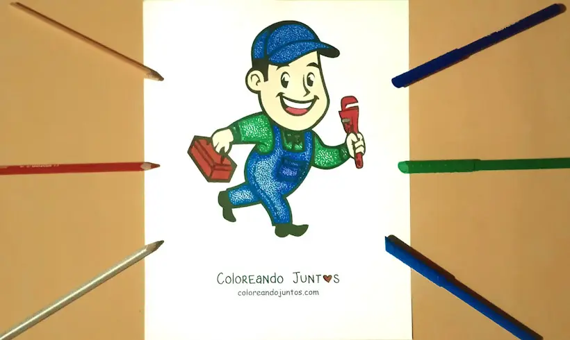 Dessin de plombier colorié par Colorions Ensemble