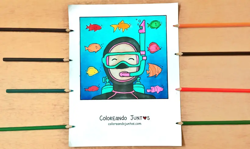 Dessin de plongée colorié par Colorions Ensemble
