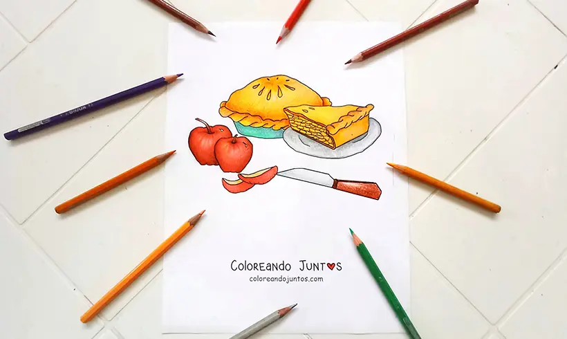 Dessin de pomme coloriée par Colorions Ensemble