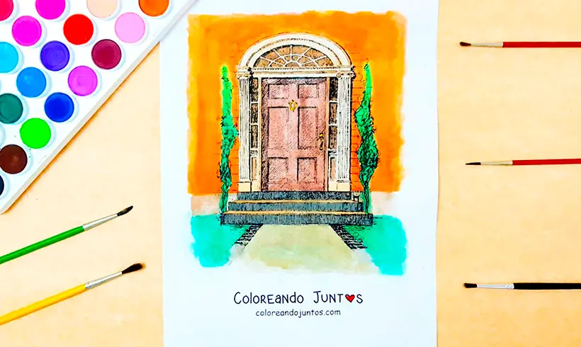 Dessin de porte colorié par Colorions Ensemble
