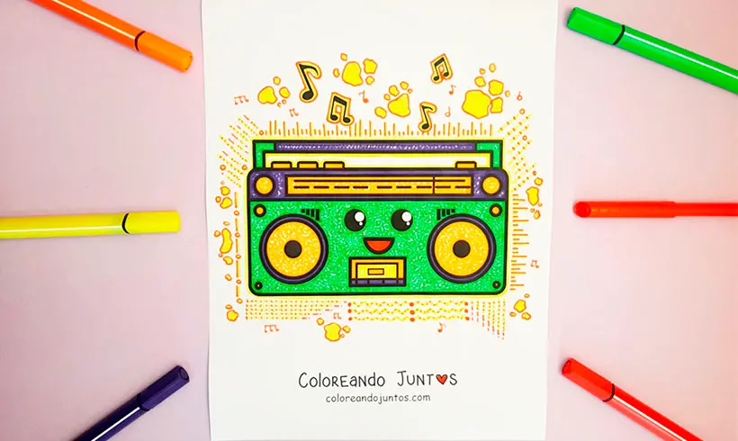 Dessin de radio colorié par Colorions Ensemble
