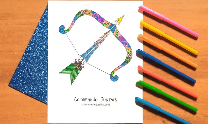 Dessin du signe Sagittaire colorié par Colorions Ensemble