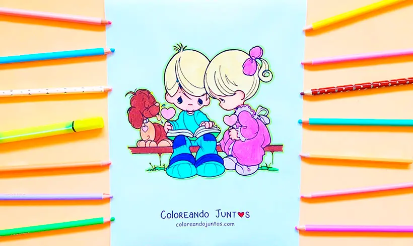 Coloriage de la Saint-Valentin colorié par Colorions Ensemble