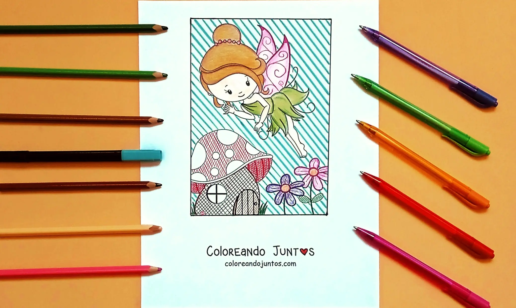 Dessin de saison kawaii colorié par Colorions Ensemble