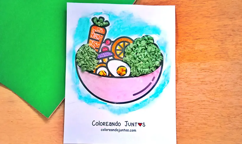 Dessin de salade colorié par Colorions Ensemble