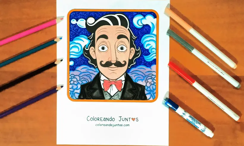 Dessin de Salvador Dalí colorié par Colorions Ensemble