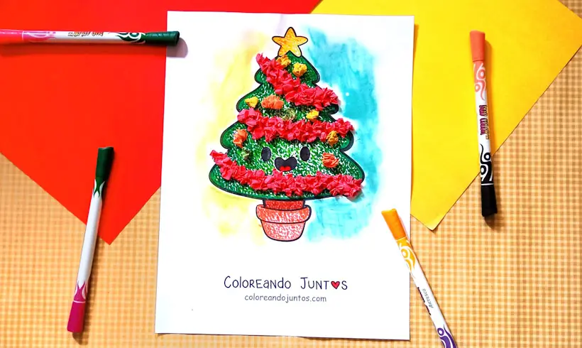 Dessin de sapin de Noël colorié par Colorions Ensemble