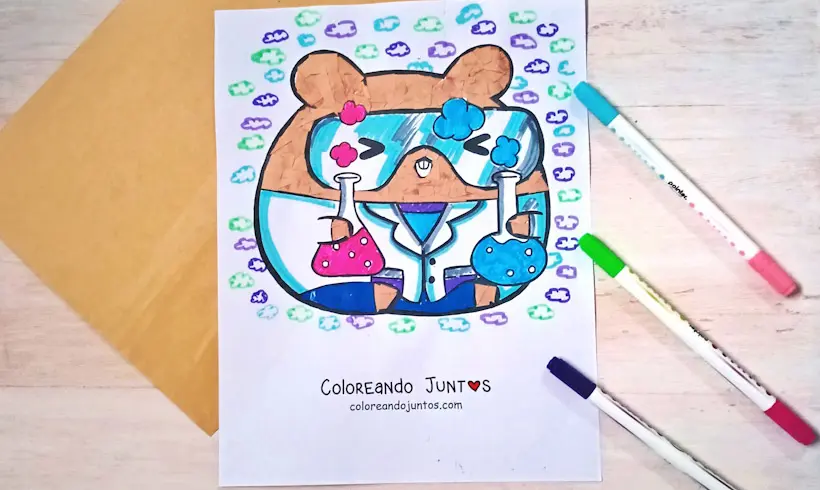 Dessin de science kawaii colorié par Colorions Ensemble