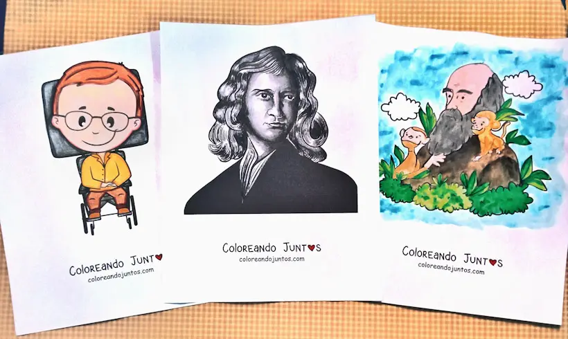 Coloriages de scientifiques et inventeurs célèbres coloriés par Colorions Ensemble