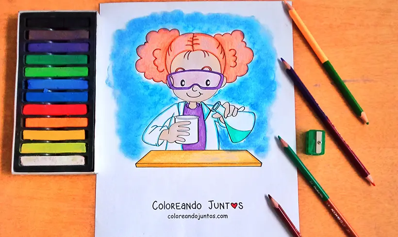 Dessin de scientifique colorié par Colorions Ensemble