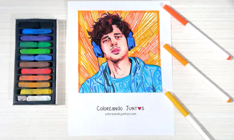 Dessin de Sebastián Yatra colorié par Colorions Ensemble