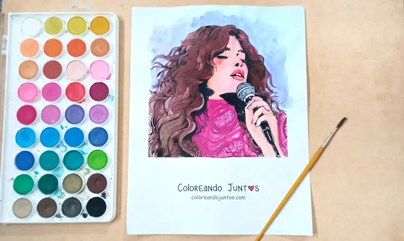 Dessin de Selena Gomez colorié par Colorions Ensemble